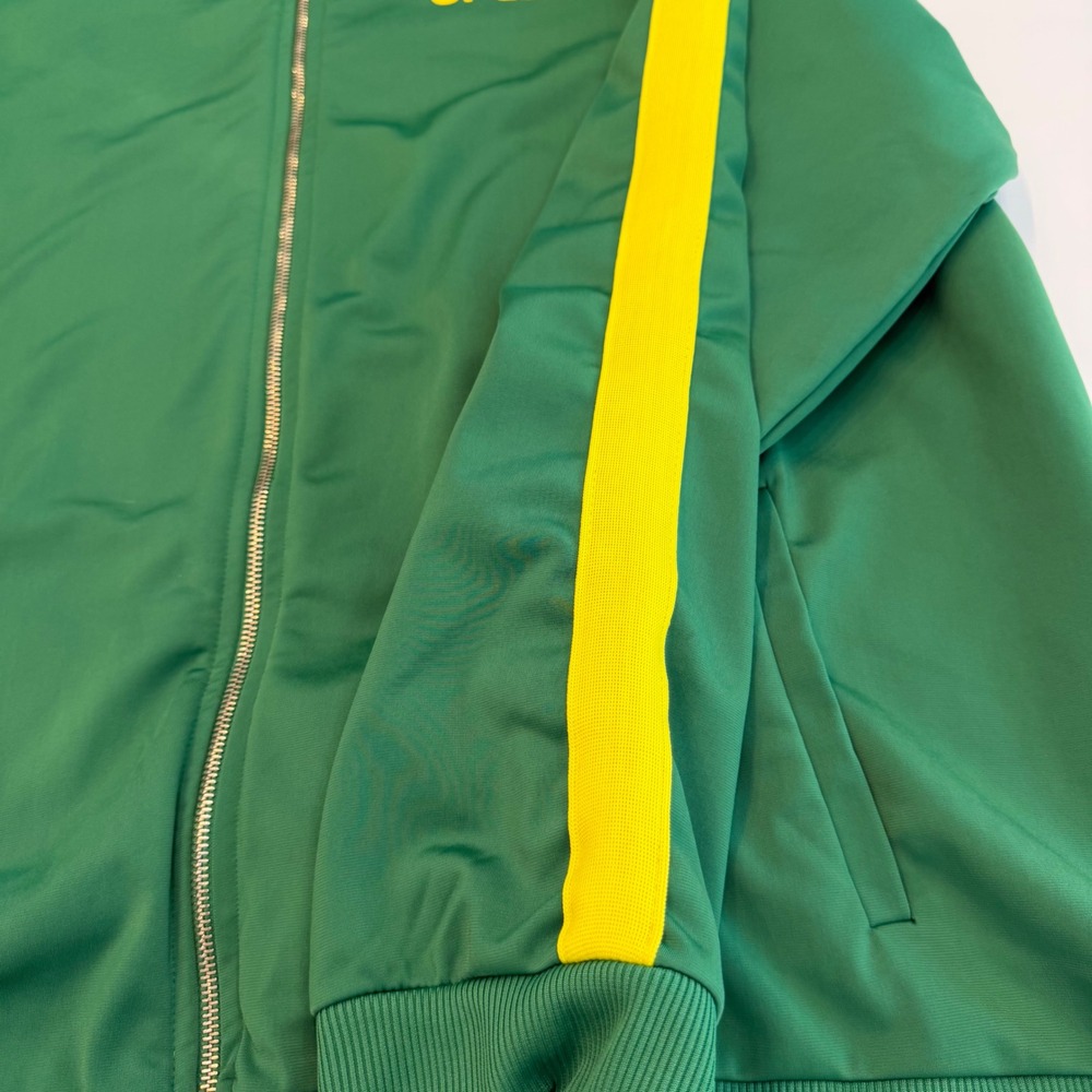 BoohooMAN OFCL Green Yellow Stripe Track Jacket Plus Size 4XL Full Zip Fleece - Picture 9 of 11